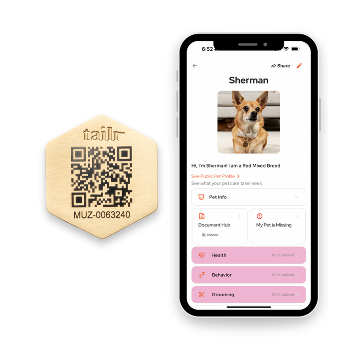Tailr Slide-On QR Code Pet ID Tag